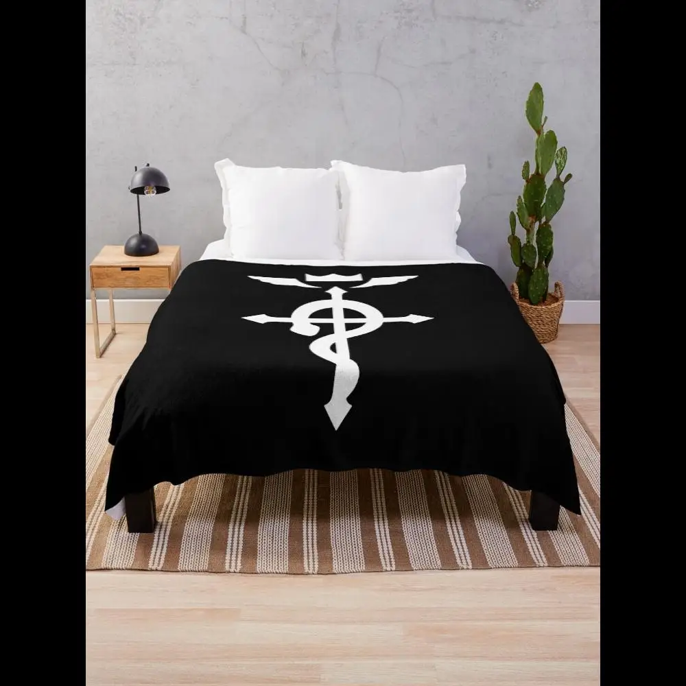 Edward Elric Crest Throw Blanket  Soft Plush Fleece for Cozy Nights Perfect for Anime Fans Full Size Home Decor