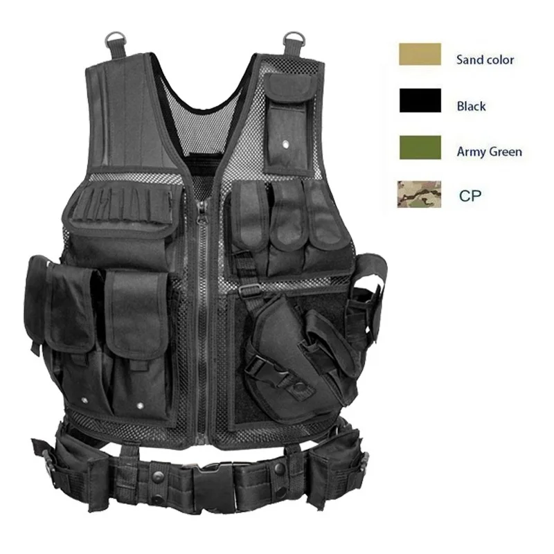 

New Security Tactical Vest Multi-pocket SWAT Breathable Paintball Combat Vest Gilet Tactique Sportswear Training For Wargame