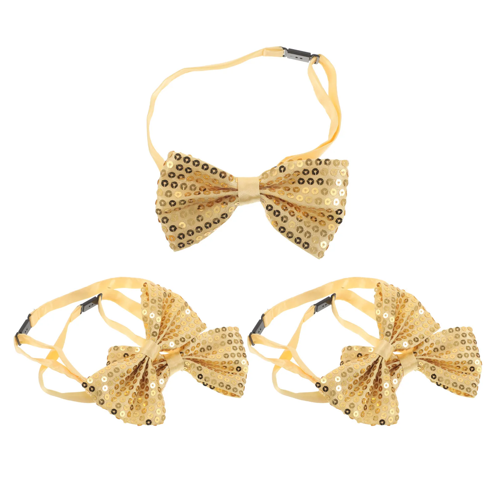 

5 шт. Детские галстуки-бабочки с блестящими пайетками, предварительно завязанные, регулируемые, подходят для выступлений на сцене, праздничных вечеринок, свадебных церемоний, аксессуар