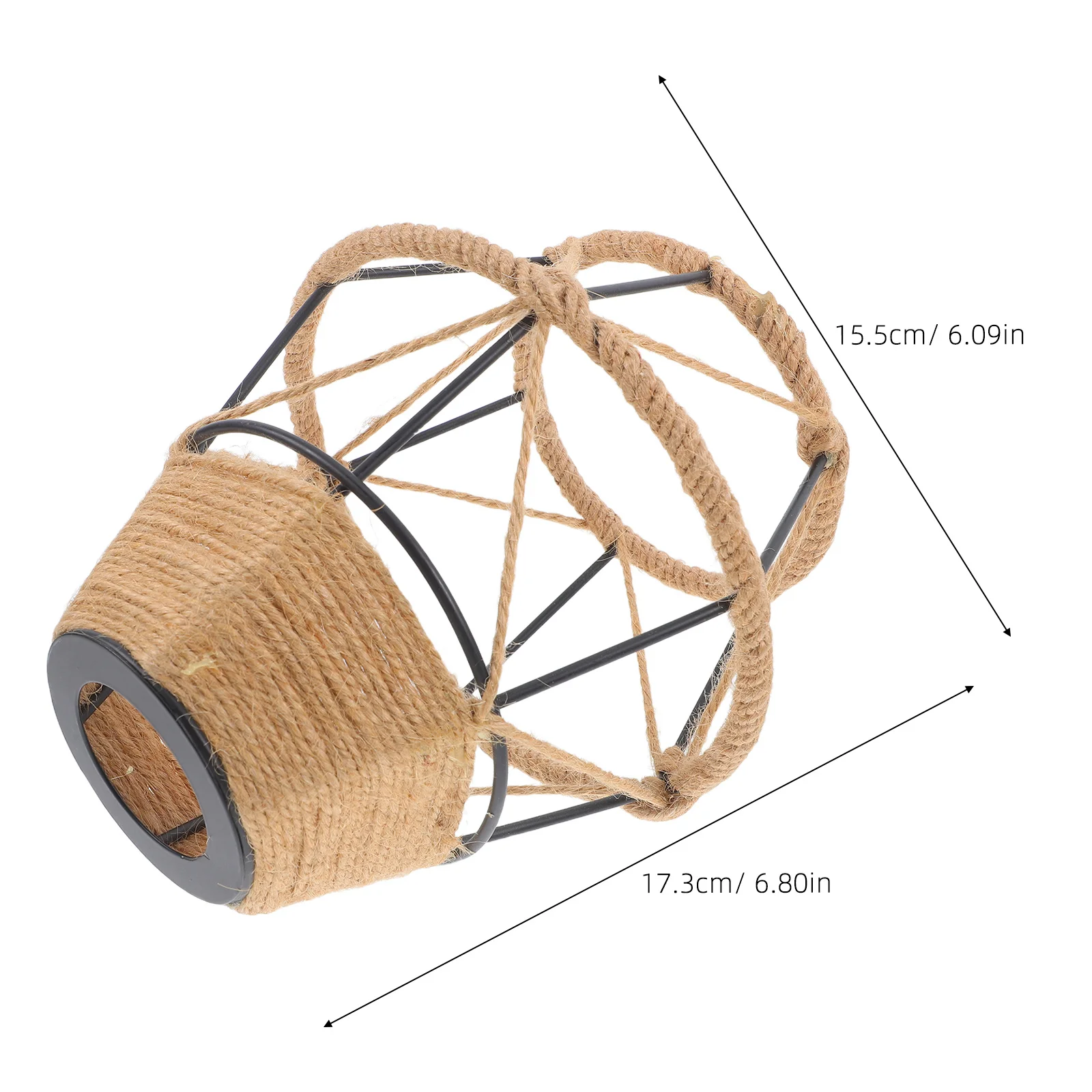 Тканый веревочный абажур, железный каркас, цоколь E27, для гостиной, столовой, спальни, фермерского дома, деревенский промышленный декор, подвеска