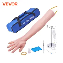 VEVOR Phlebotomy Practice Kit IV Venipuncture Intravenous Training Kit with Carrying Bag Practice IV Skills for Students