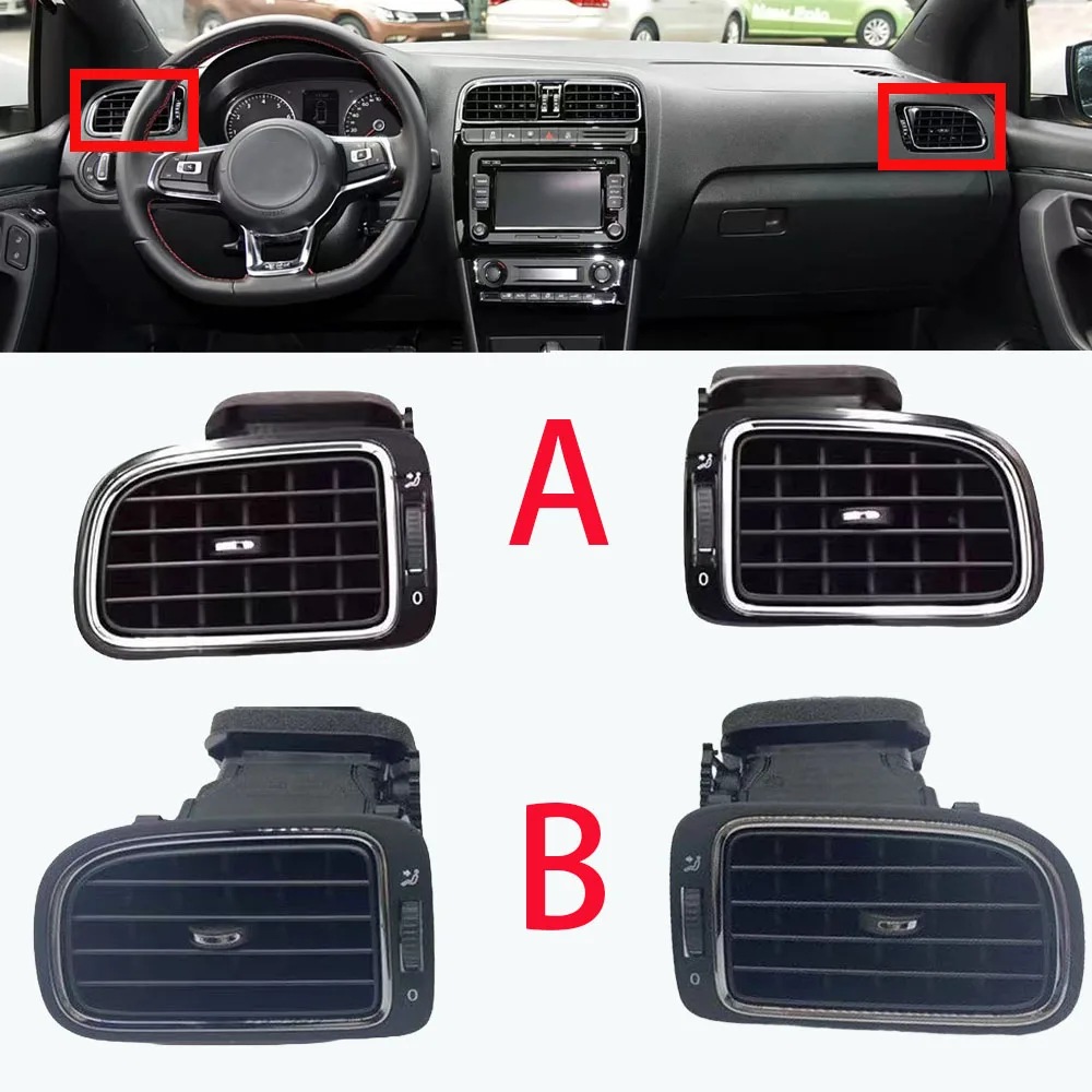 

LINGJIE Матовый черный центральный воздуховод кондиционера (левый/правый) для VW Polo 2014-2016 6RD 819 704 6RD 819 703