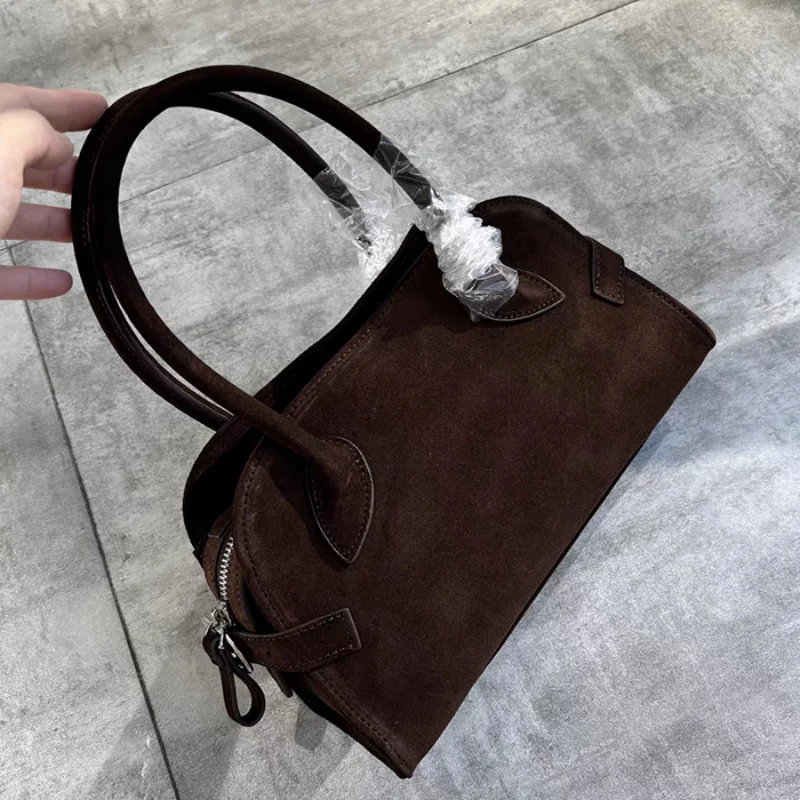 

Модная брендовая женская сумка из матовой кожи, универсальная сумка через плечо в стиле ретро, дизайнерская сумка из воловьей кожи, костюм, осенне-зимняя замшевая сумка