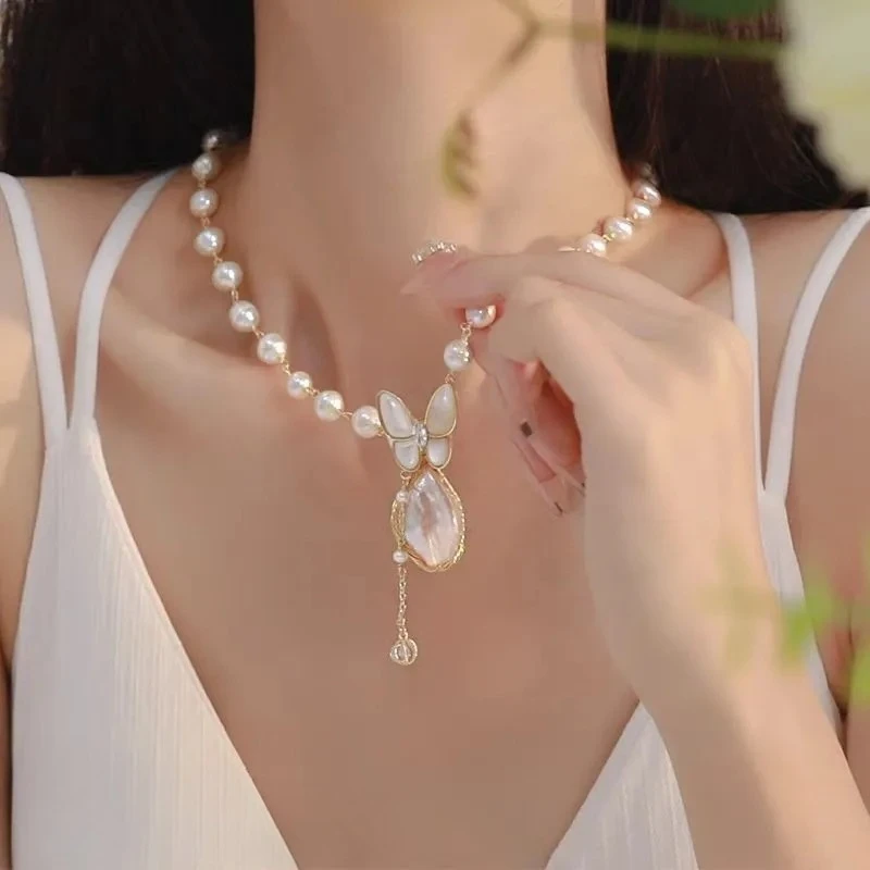 

Light luxury fashion Baroque long natural freshwater pearl necklace sweater chain niche jewelry accessories for 2025 New women