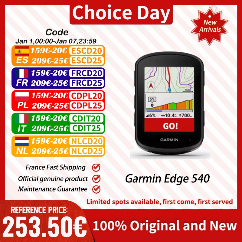 Garmin Edge 540 ordinateur de cyclisme carte extérieure Navigation montagne route vélo odomètre étanche cyclisme vacances cadeau