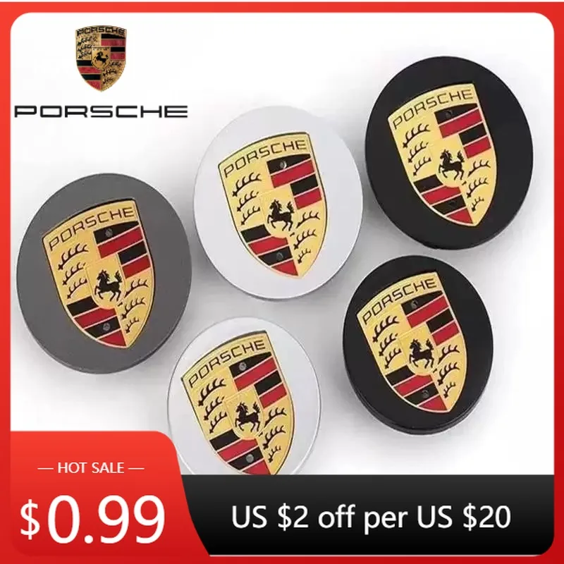 

Наклейки на колесные диски для Porsche Cayman, Cayenne, 911, Macan, защитные колпачки для центральных отверстий, сменные крышки, 4 шт., 76 мм, 65 мм, универсальные
