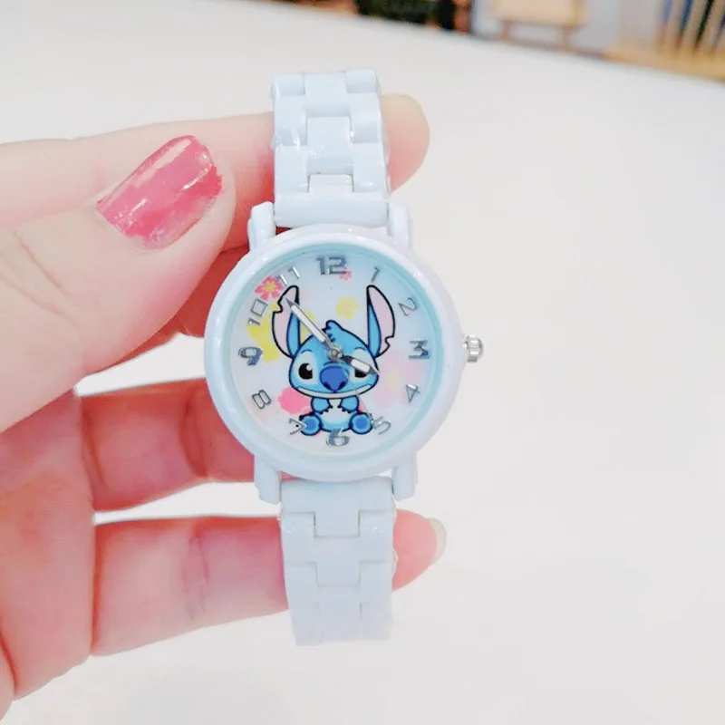 Stitch Diseny Girls Anime Watches Stitch Cartoon Anime Chrildren\'s Woman Quartz Watch Clock Back to School Christmars Gift