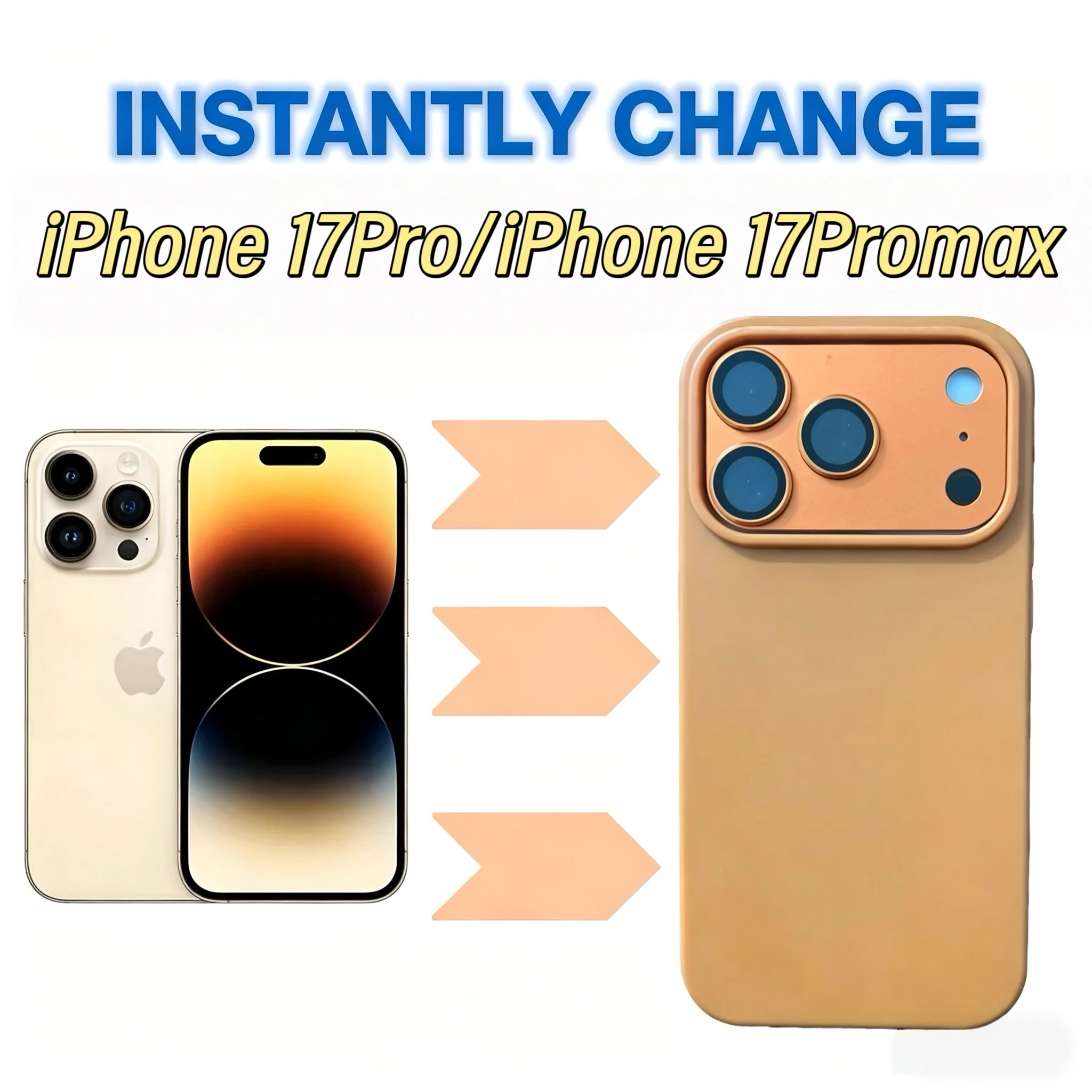 Capa para iPhone 17 Pro Max com Troca Instantânea para iPhone 14 15 16 Pro Max e Película Protetora de Câmera