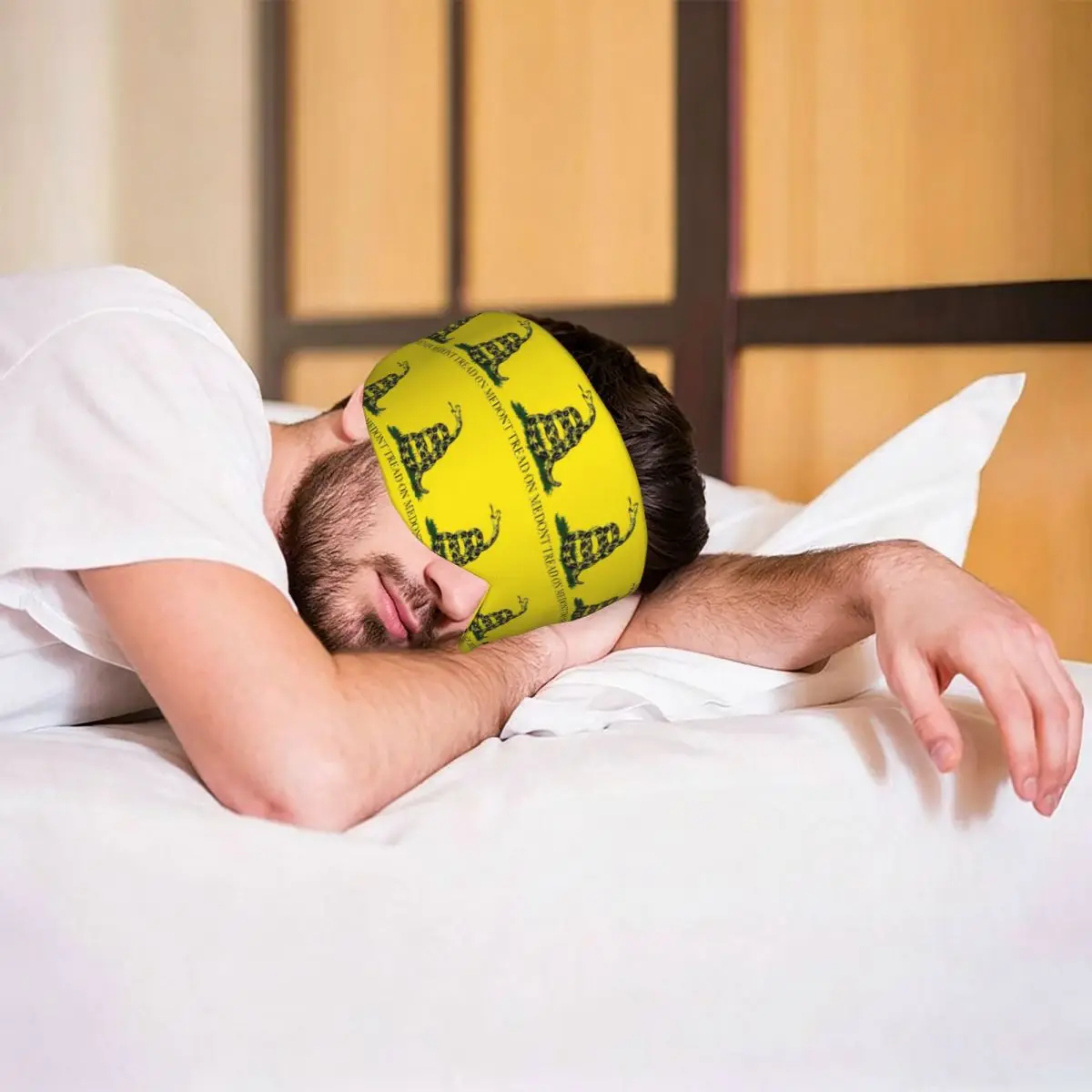 Gadsden Don't Tread On Me Flag sleep mask Light Blocking Portable Eye Cover for Girls Boys Home Sleeping Party Eyeshade eyepatch view 6