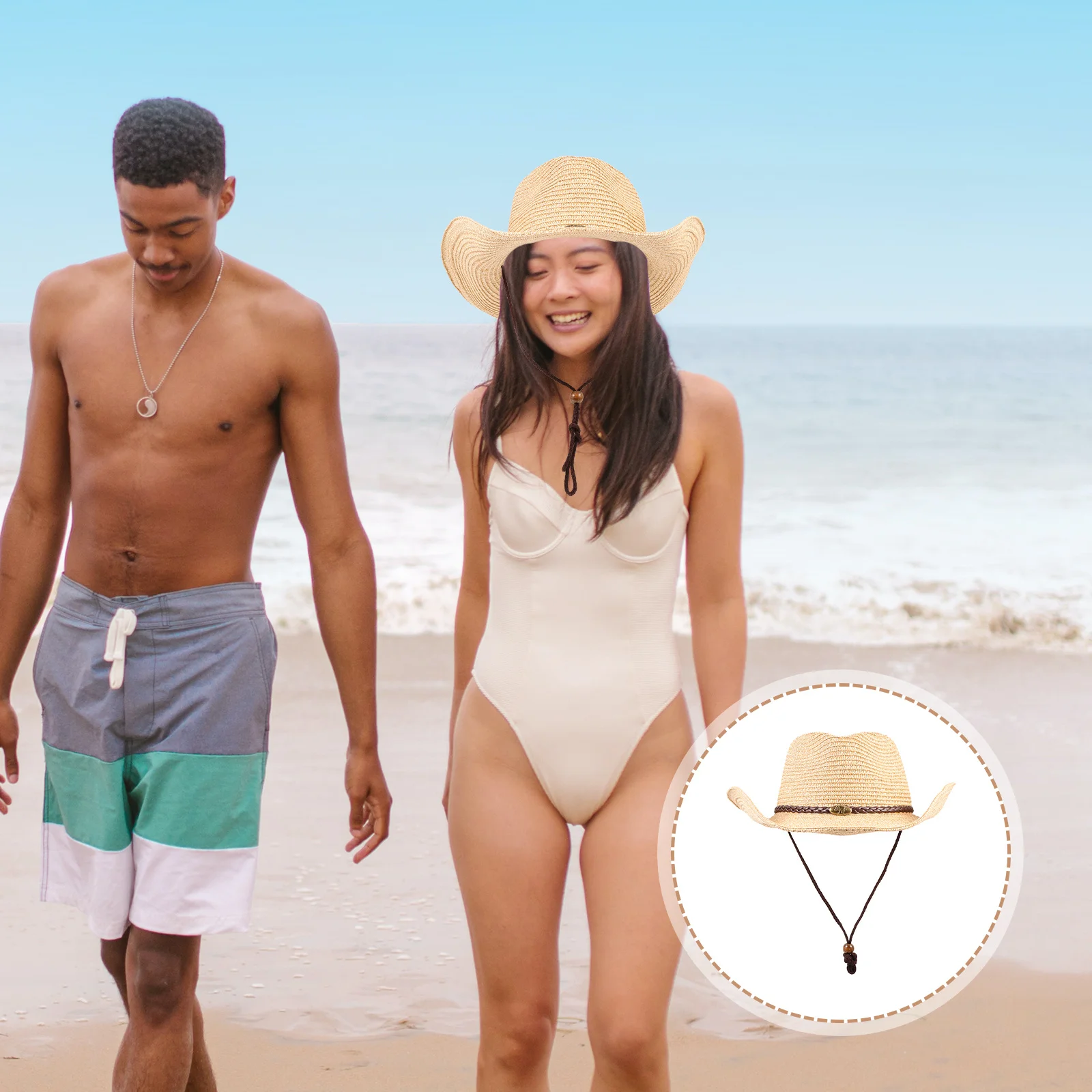 

Sun Western Style Straw Cowboy For Outdoor Women Hat Men Women Outdoor Vintage Photography Decorative Hat