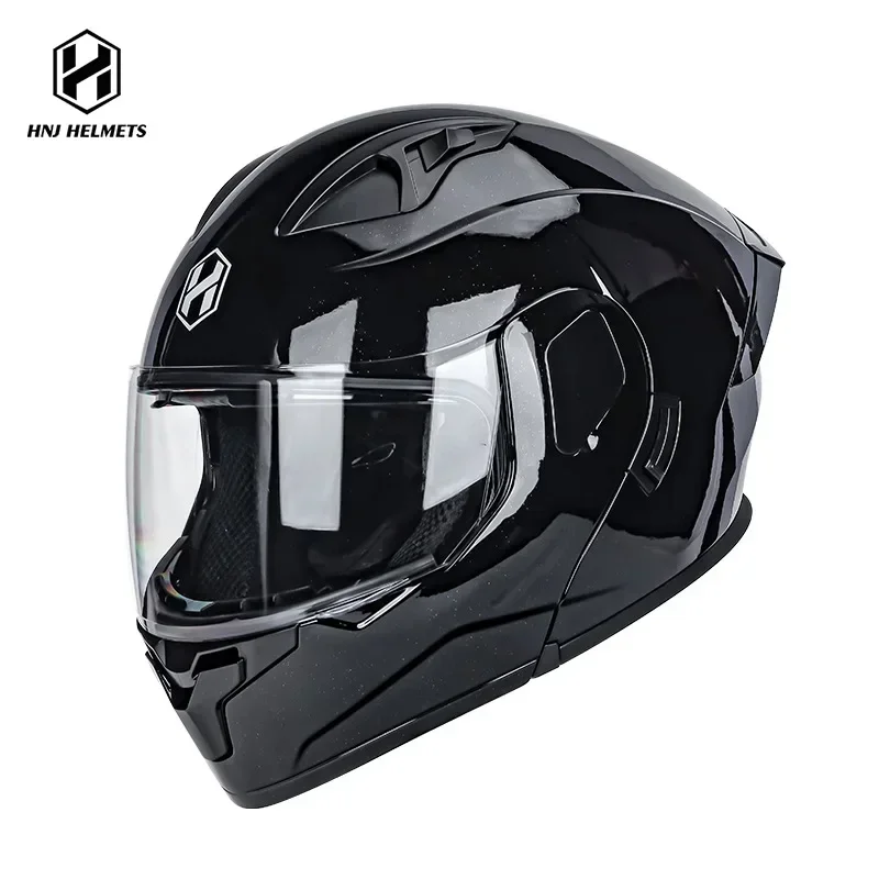 Motorcycle Dual Lens Riding Safety Helmet Electric Vehicle Full Face Large Tail Wing Motorcycle Accessories for Men and Women