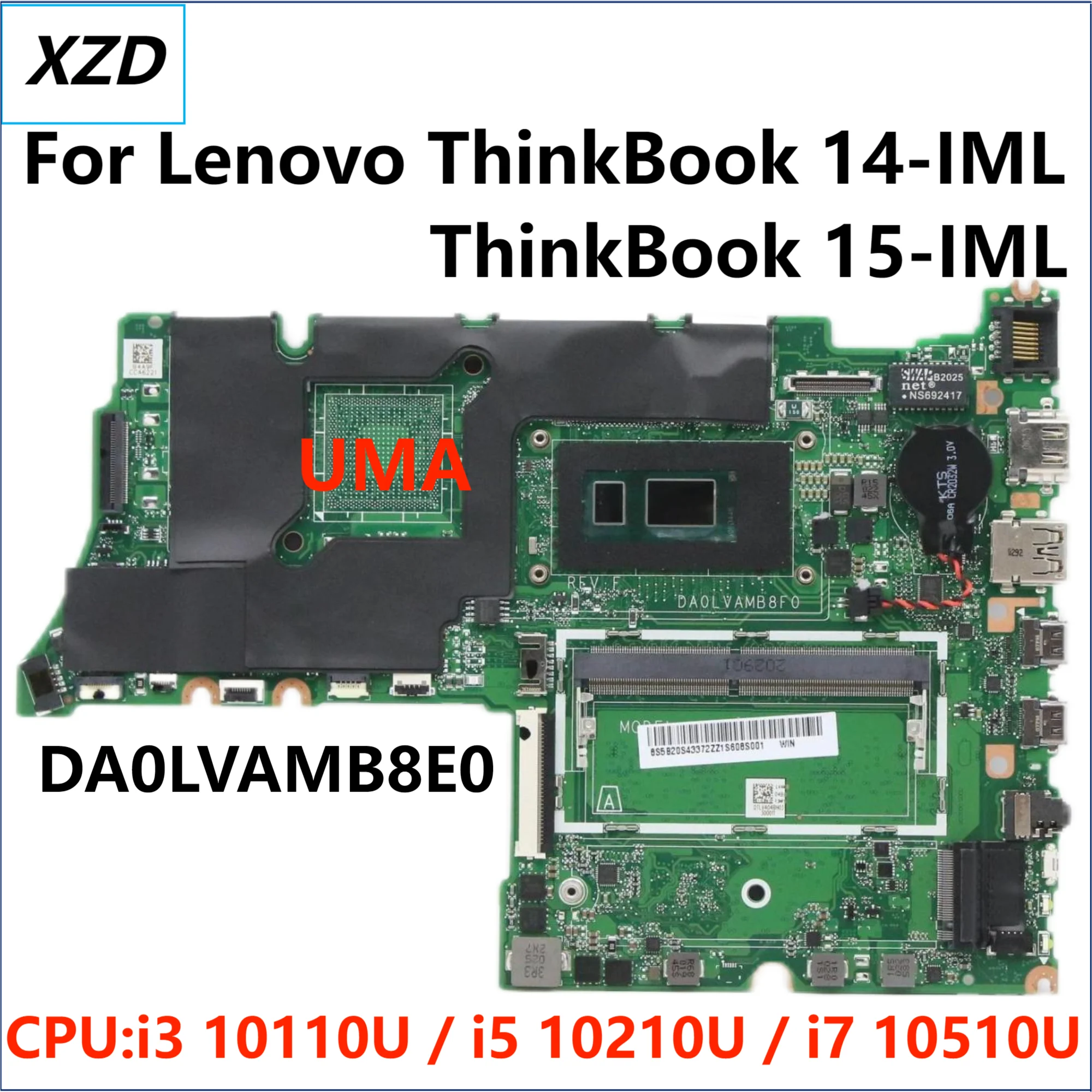 DA0LVAMB8E0 Mainboard  For Lenovo ThinkBook 15-IML ThinkBook 14-IML Laptop Motherboard With I3 I5 I7 UMA 100% TEST OK