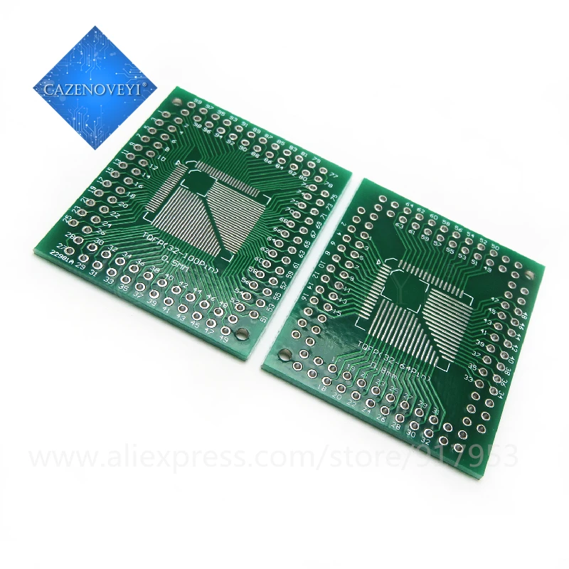 5pcs/lot FQFP TQFP 32 44 64 80 100 LQFP to DIP Transfer Board DIP Pin Board Pitch Adapter In Stock