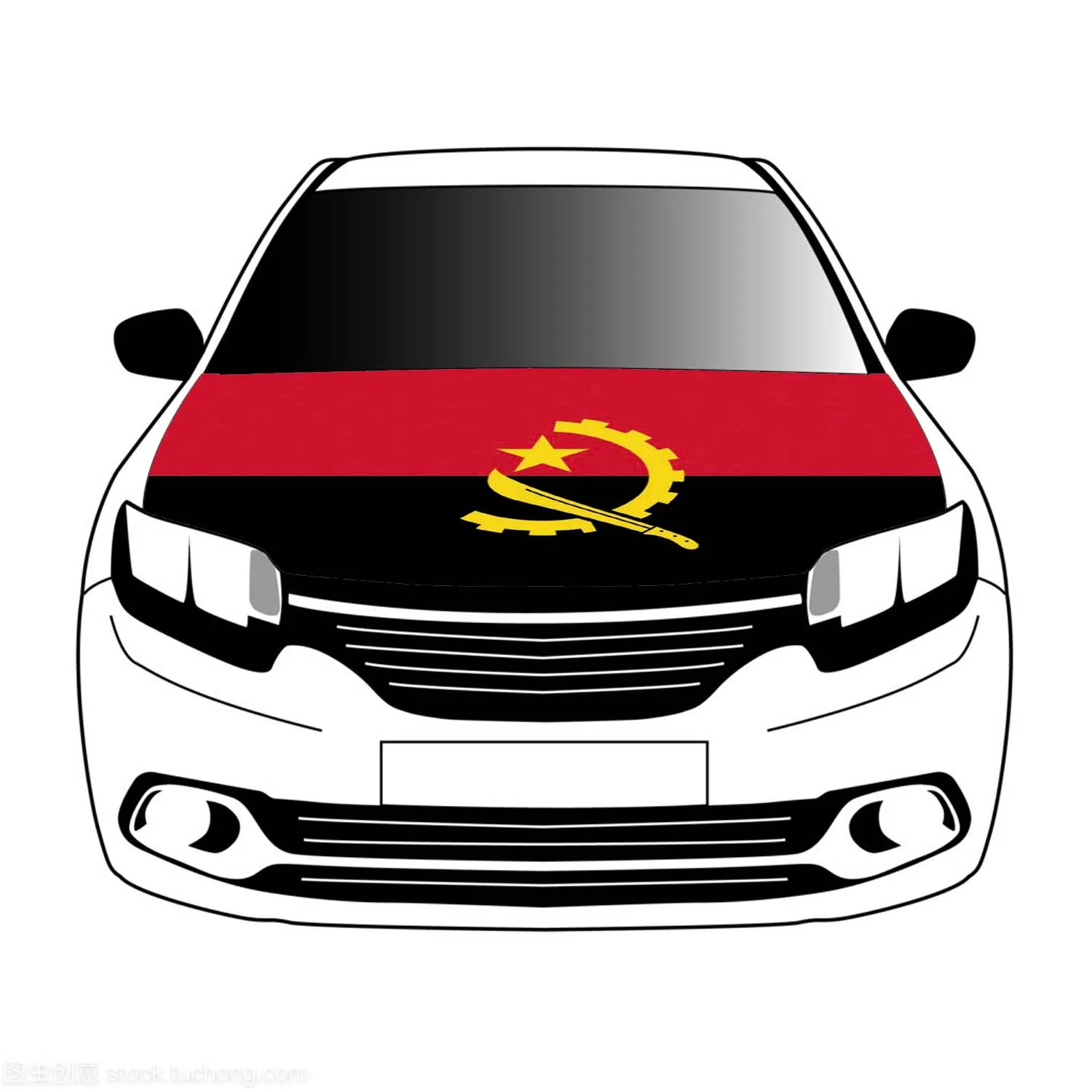 

Angola flag car Hood cover 3.3x5ft/5x7ft 100% polyester banner Digital Printing Activities festivals and car use