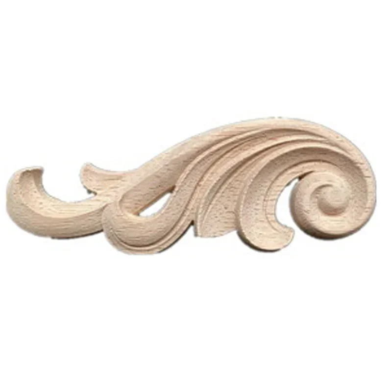 12cm Wood Carved Corner Onlay Unpainted Applique Frame Door Decors Decal Furniture Wall Unpainted Home Cabinet Door Decor Craft
