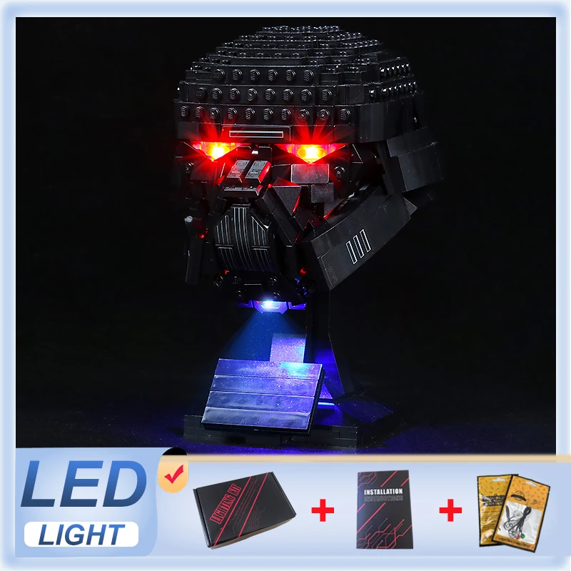 DIY LED Light Kit For LEGO 75343 Dark Trooper Helmet  (Only LED Light,Without Blocks Model)