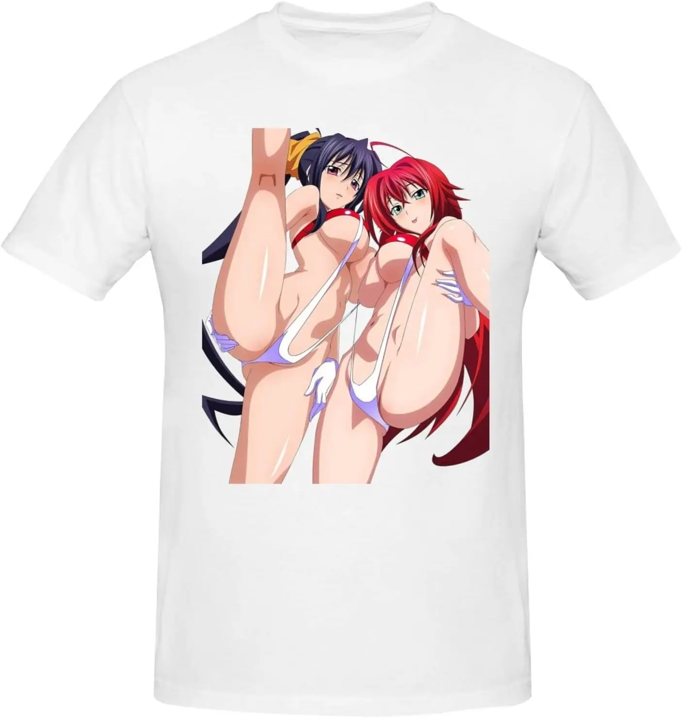 High School DxD Shirt Anime Short Sleeve T Shirts for Men Classic Crew Neck Casual Black