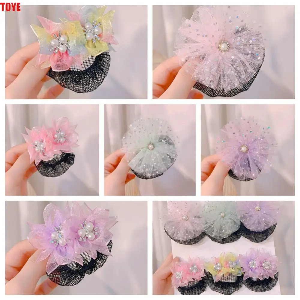 

Cute Princess Snood Spring Clip Star Colorful Star Hair Nets Invisible Hair Styling Tool Sequin Hair Nets Dance