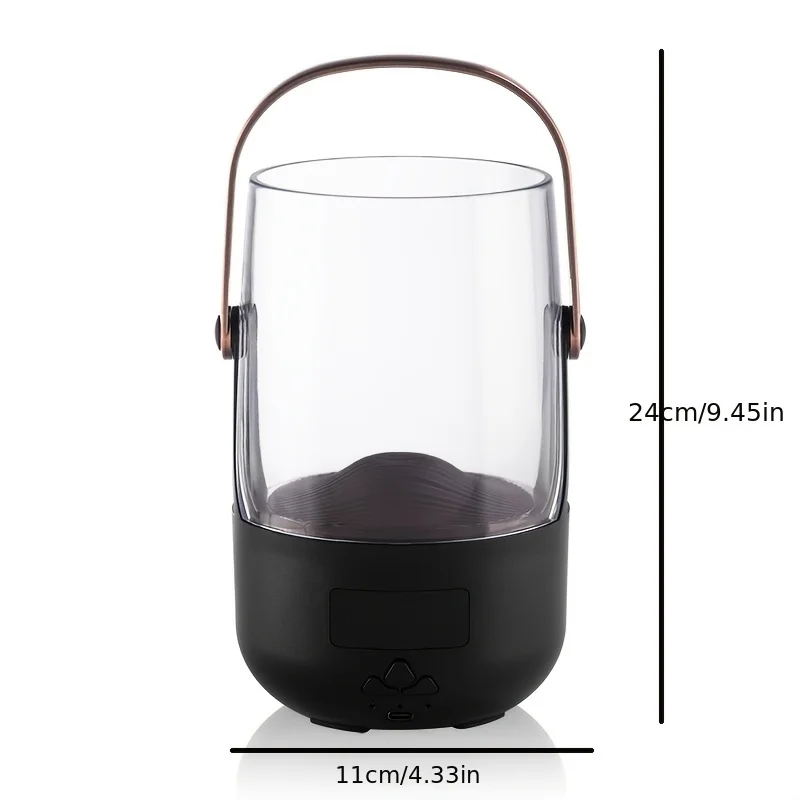 

USB Fireplace Aroma Diffuser & Humidifier - 6.76oz Soundwave Technology Essential Oil Mist Maker with Colorful Flame, Night Ligh
