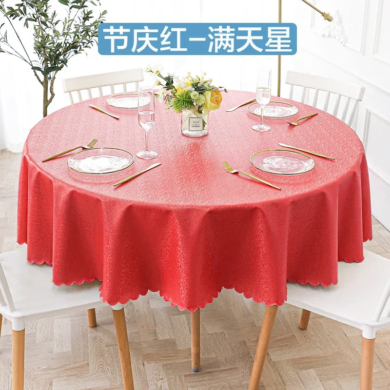 

20013 Table cloth waterproof, oil proof, and wash free PVC mesh red tablecloth, desk, student coffee table, table mat fabric art