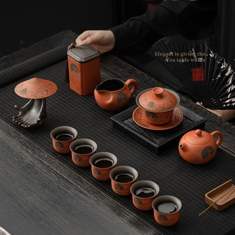 HighEnd Yixing Tea Purple Sand Teapot Infusers Luxurious Business Gift Traditional Tea Ceremony Accessories for Tea Enthusiasts