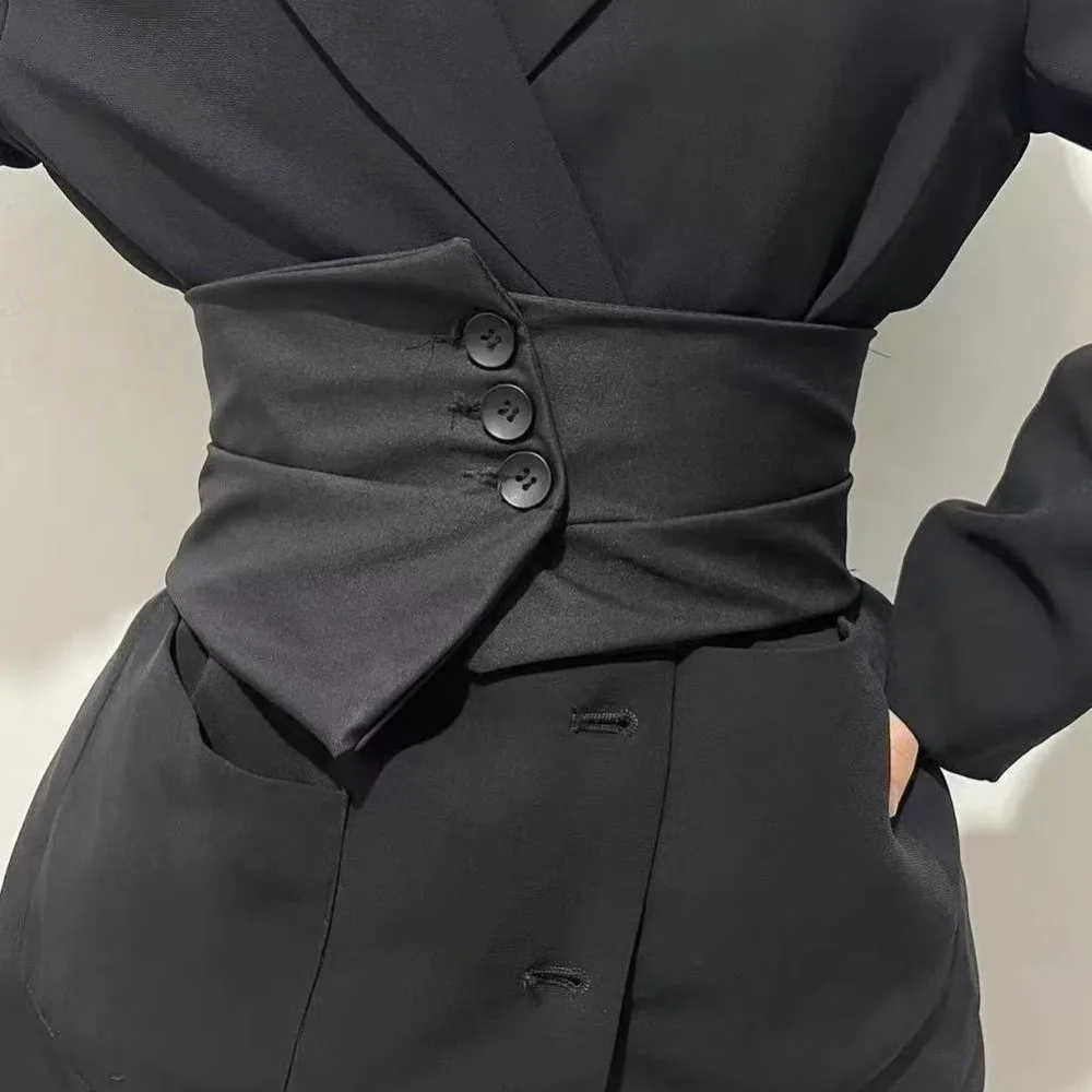 

Модный широкий пояс из искусственной кожи для девушек: однотонный, в стиле готика, для коррекции фигуры, в ковбойском стиле