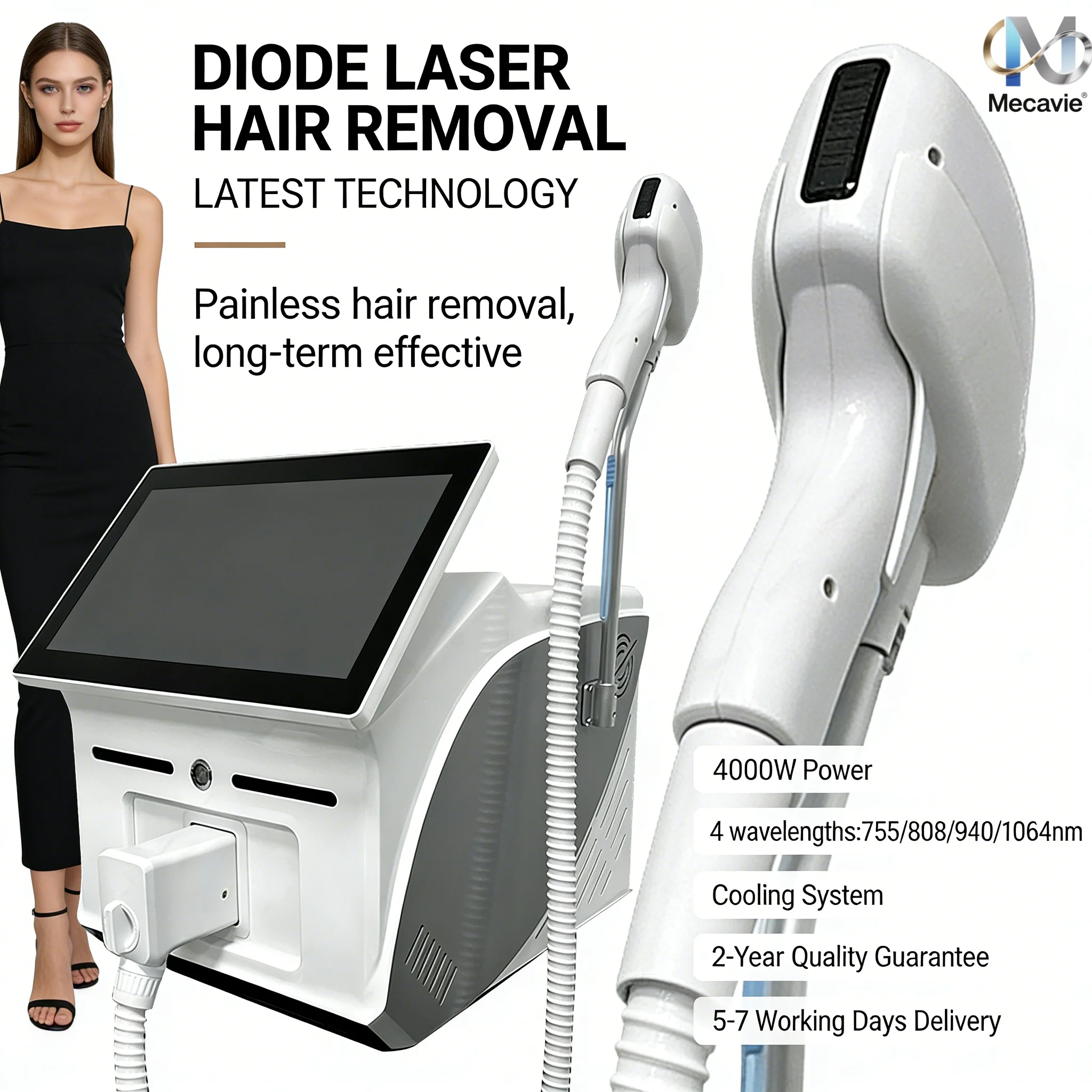 

Портативный лазерный аппарат для удаления волос Soprano Ice Titanium 4 Wave с двойной системой охлаждения, мощность 4000 Вт, профессиональные результаты, соответствие стандартам.