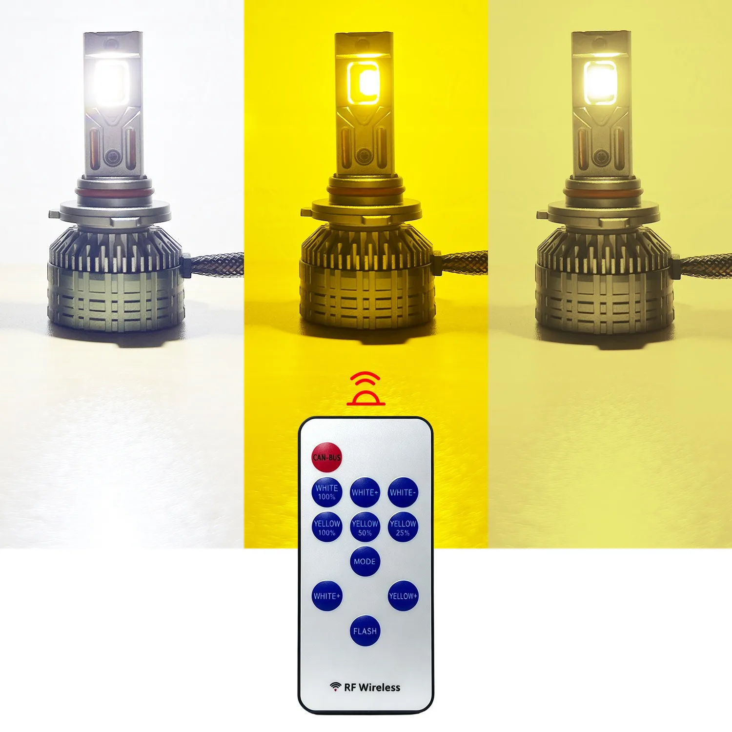 APP Bluetooth RGB Dimming LED Headlight Bulbs 12V 85W 8500Lm H7 H8 H9 H11 9005 9006 9012