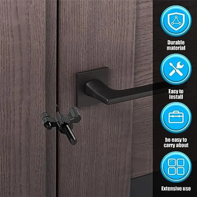 ABJI-2Pcs Hotel Door Locks Zinc Alloy Security Door Lock For Travelers, Sturdy Safety For Hotel Room Door view 5