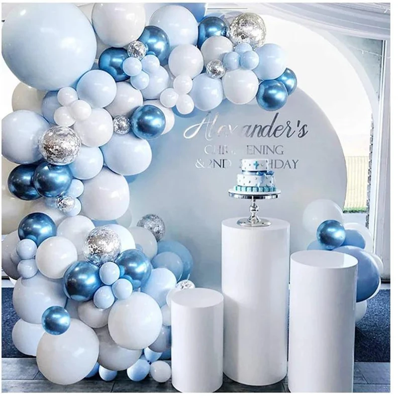 Birthday Balloon Garland Arch Kit Baby Shower Balloon Blue Birthday Party Decor Kid Globos Balon 1st One Year Boy Birthday Decor