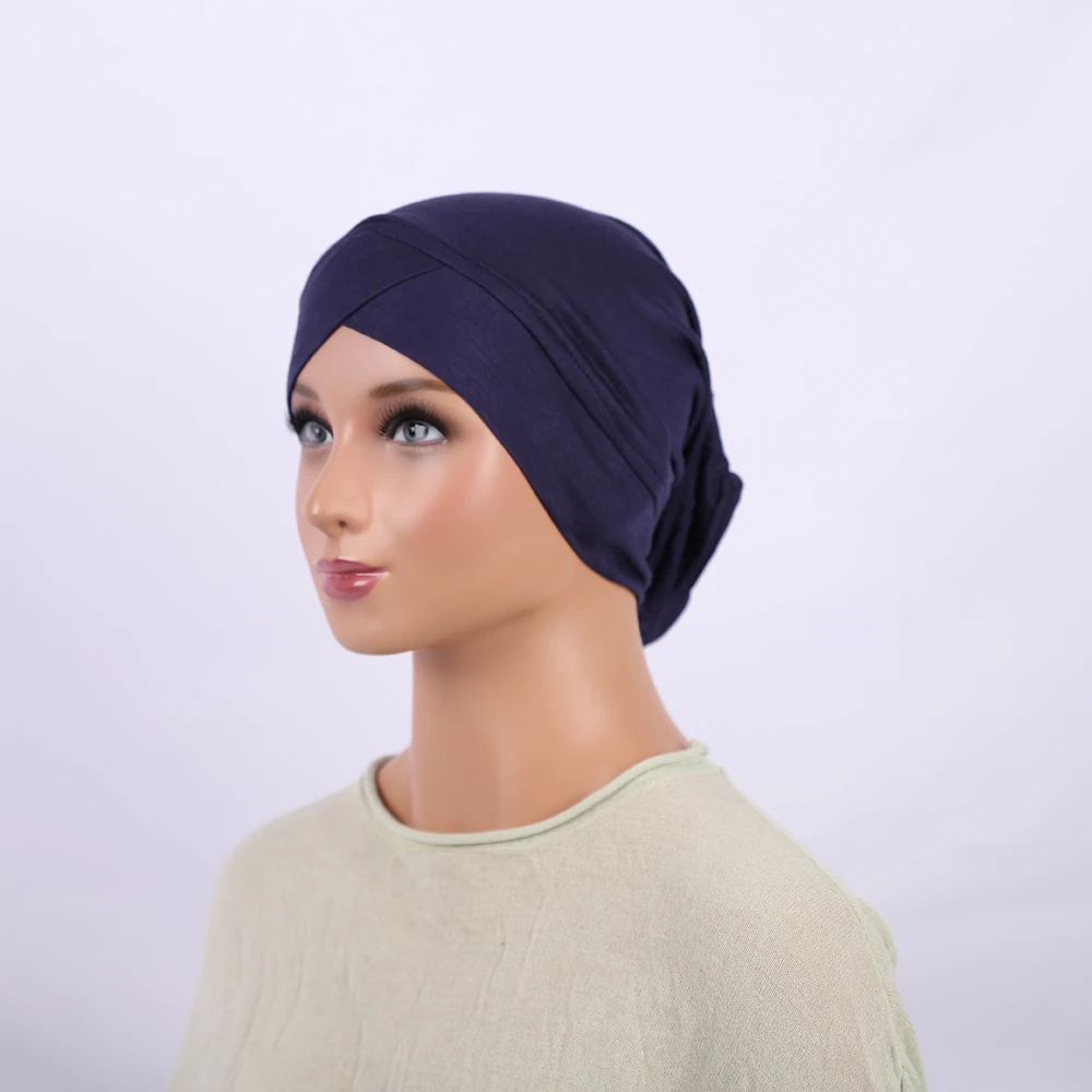 Muslim Instant Hijabs Hats for Women's Fashion Soft Black Turban Inner Caps Hat Classic Ladies Head Cover Hats Headscarf RIMAIRE