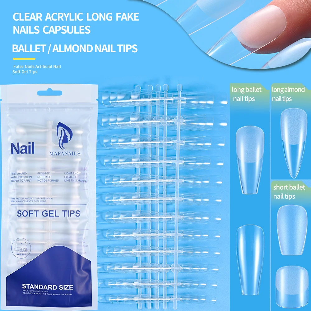 120 Stuks Nep Nagels Volledige Dekking Pers Op Nagels Doodskist Zachte Semi-Matte Volledige Dekking Nagels Nep Tips Capsule Extensie Manicure Tool