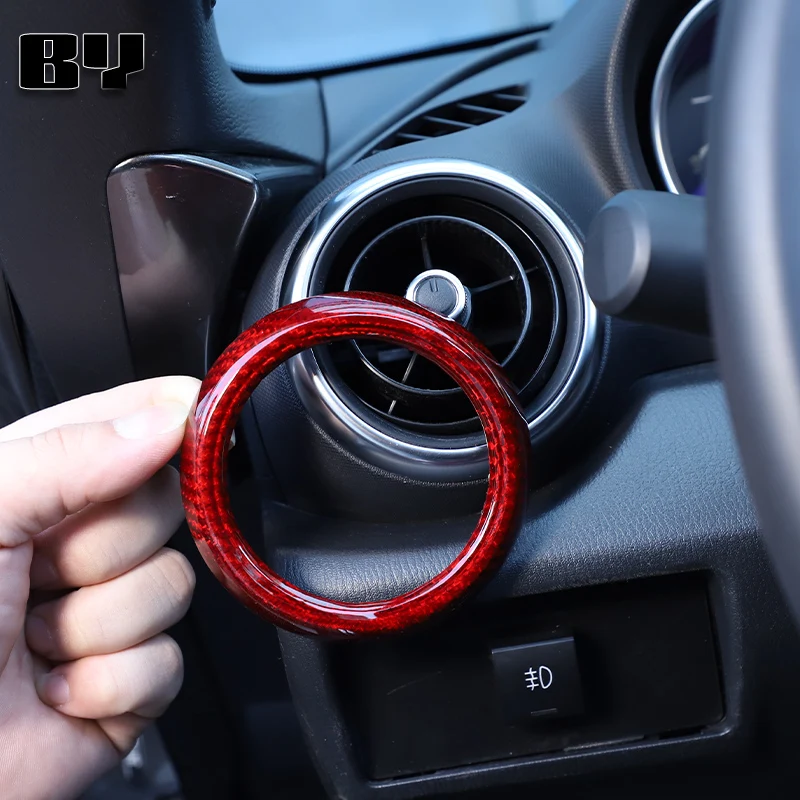 

For Mazda MX-5 ND/Fiat 124/Abarth 124 2016+ Modified Carbon Fiber Air Conditioning Vent Trim Rings Car Interiors Accessories