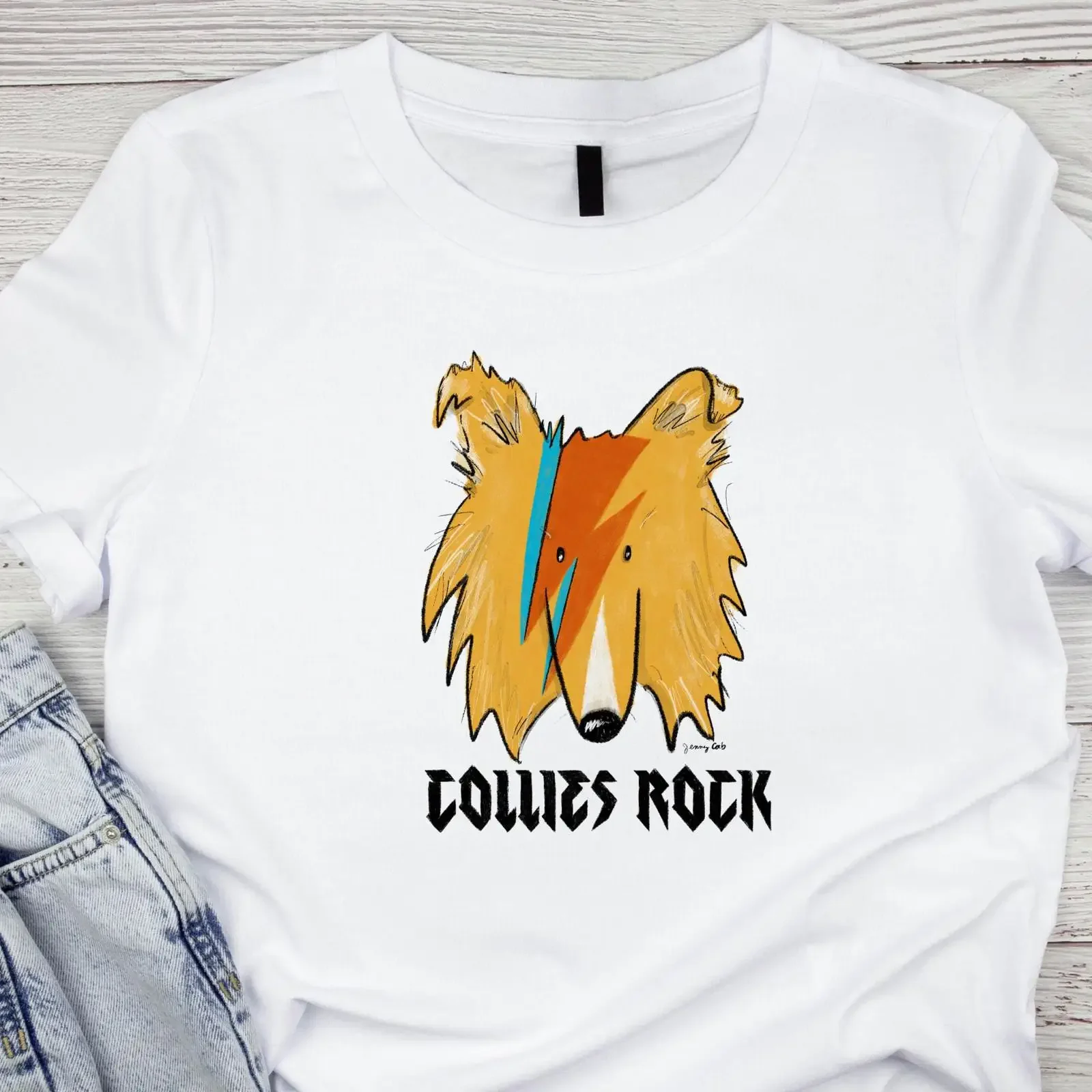 Collies Rock Softstyle T Shirt with Dog Art for Shetland Sheepdog Lovers vintage Washed Top For Everyday Wear Unisex Soft