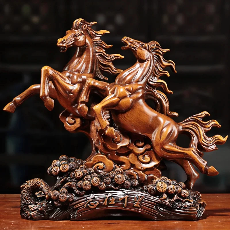 

Chinese Resin Horse Statue Ornaments Living Room Wine Cabinet Zodiac Decorations Office Decor Shop Opening Gifts Home Crafts