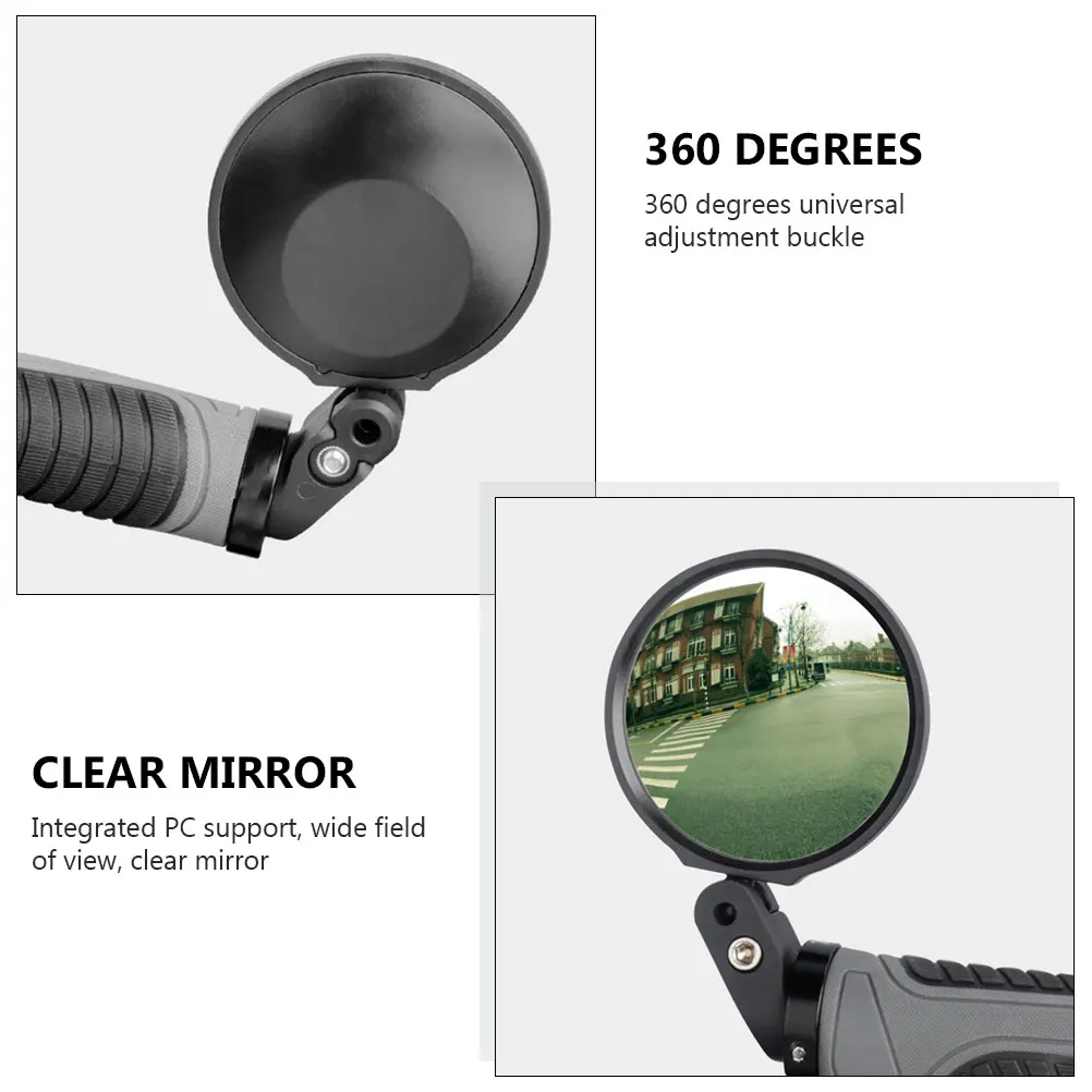 

1Pcs Bike Rearview Mirror Handlebar Round Foldable Practical Durable 360 Degree Rotation Safe Cycling Accessory