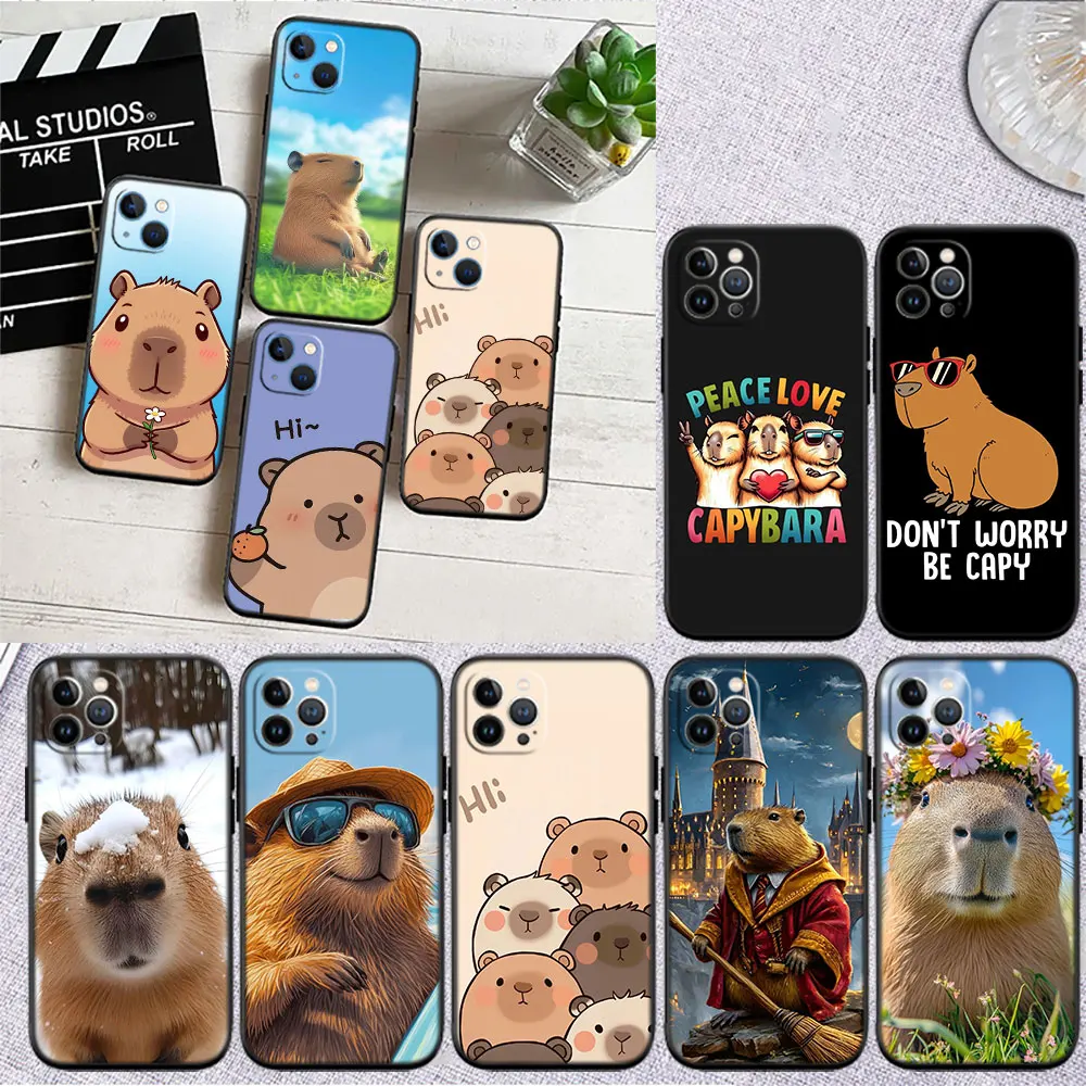 DK10 Cartoon  Capybara Phone Case for Samsung Galaxy A11 A12 A13 A15 A52S A53 A55 A56 A70 A71 A72 A73 F06 F16 F56 S10 Plus S10e