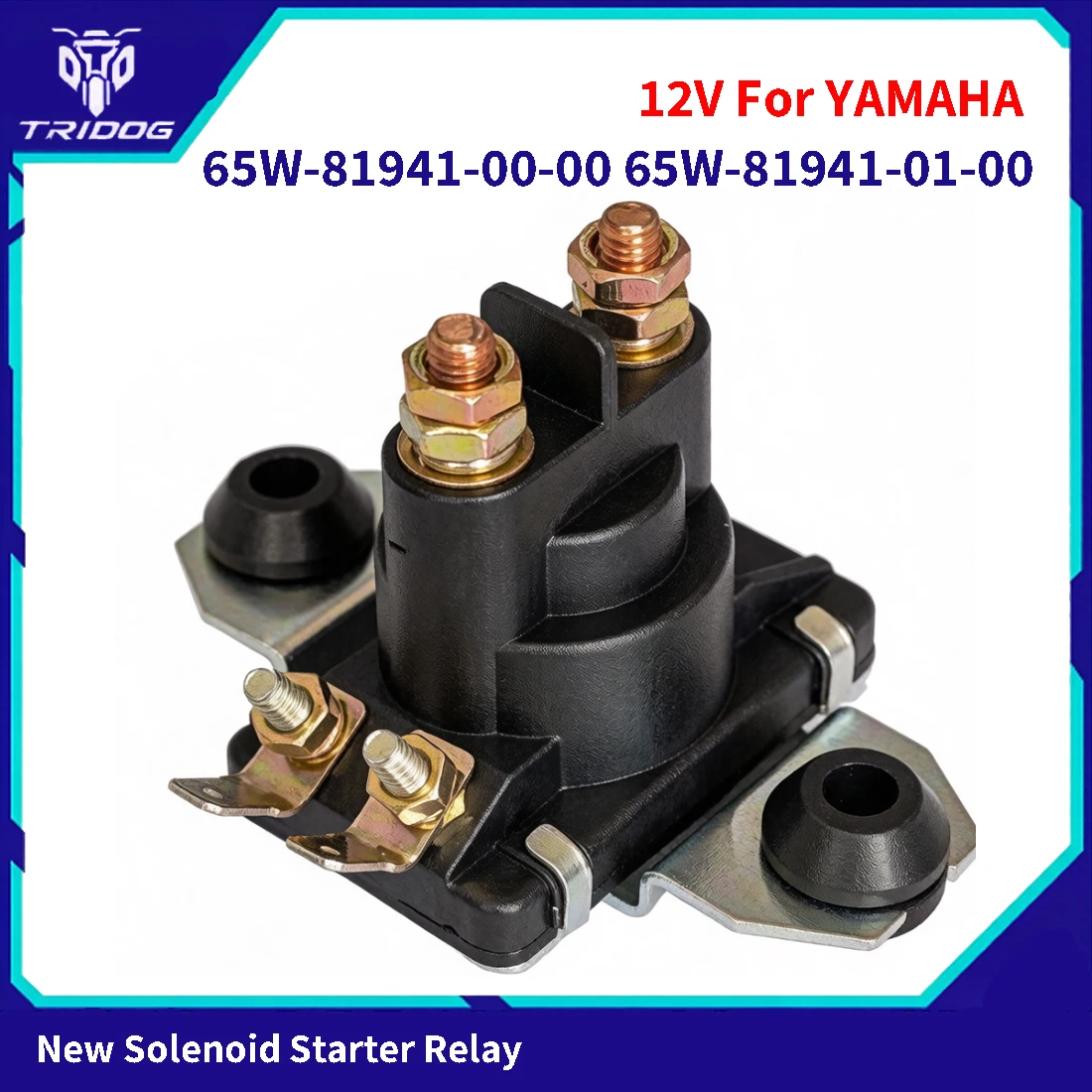 12V 4-Terminal Starter Relay Assy Solenoid for Yamaha 25 30 40HP 4-Stroke Outboards F20 F25A FT25 F30A F40B F45A 65W-81941-00-00