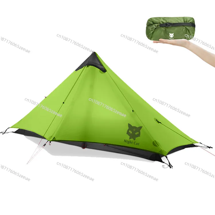 Night Cat Hiking Lightweight Waterproof 1 Person Backpacking Outdoor Camping Ultralight Tent