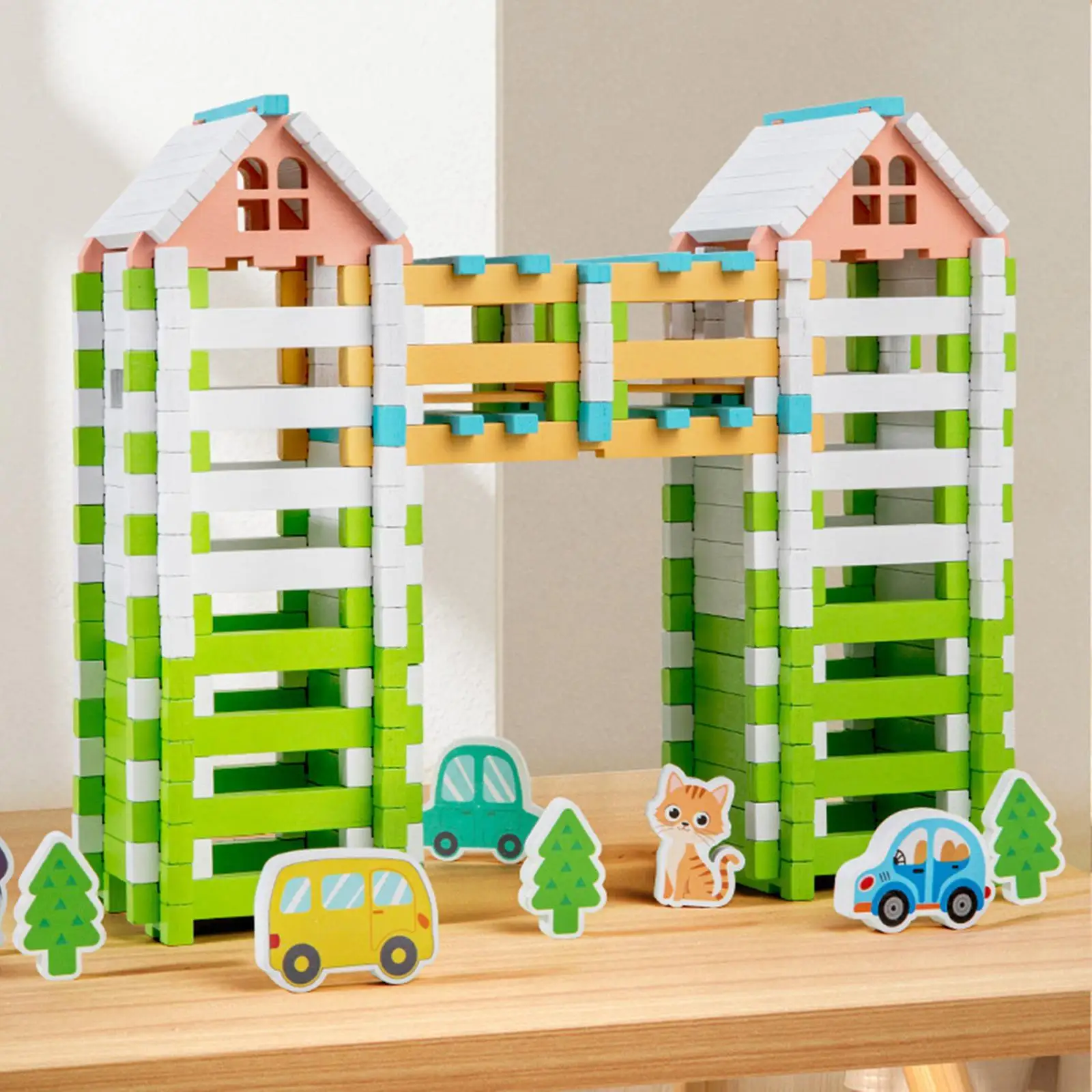 Wooden Building Blocks Set Handicraft DIY for Children Kids Boys Girls