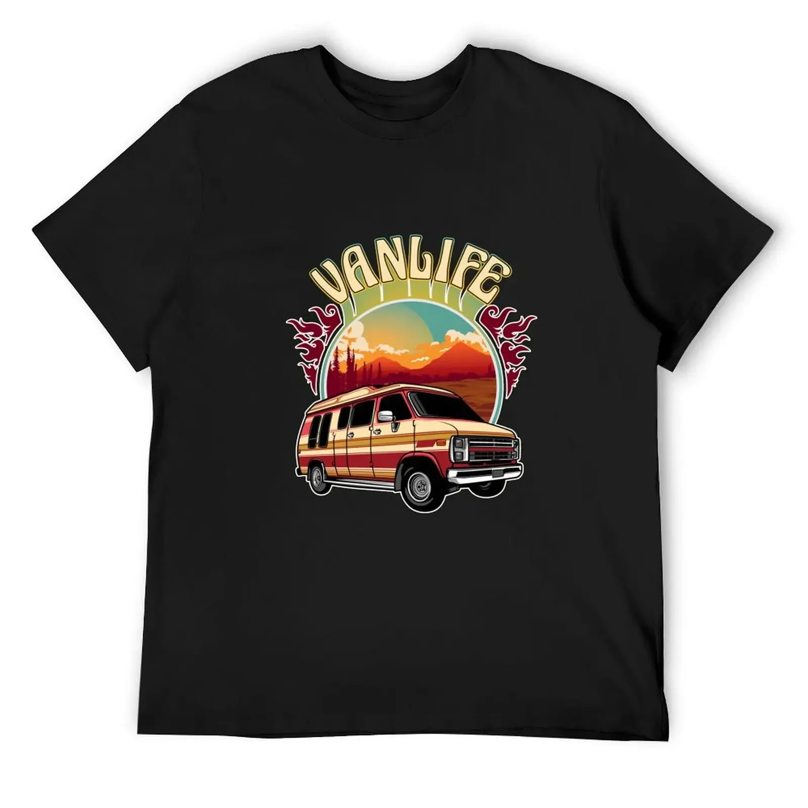 Van Life with Colorful Skies T-Shirt anime clothes anime t shirts blacks men tshirt