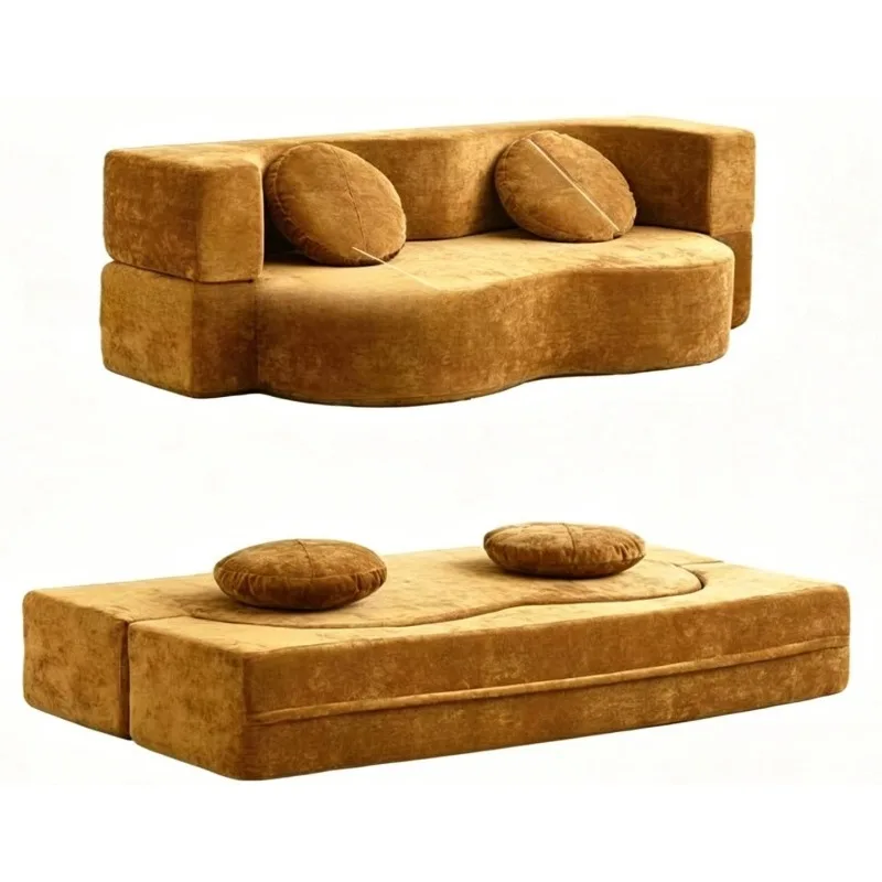 Sofa living room small home leisure fabric sofa, lunch break double sofa, folding sofa bed