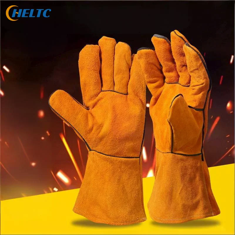 1pc X Welding Gloves Flame-retardant Welding Work Gloves Heat-proof Metal Welding Protector Yellow Gloves Soldering Gloves Tools - view 3