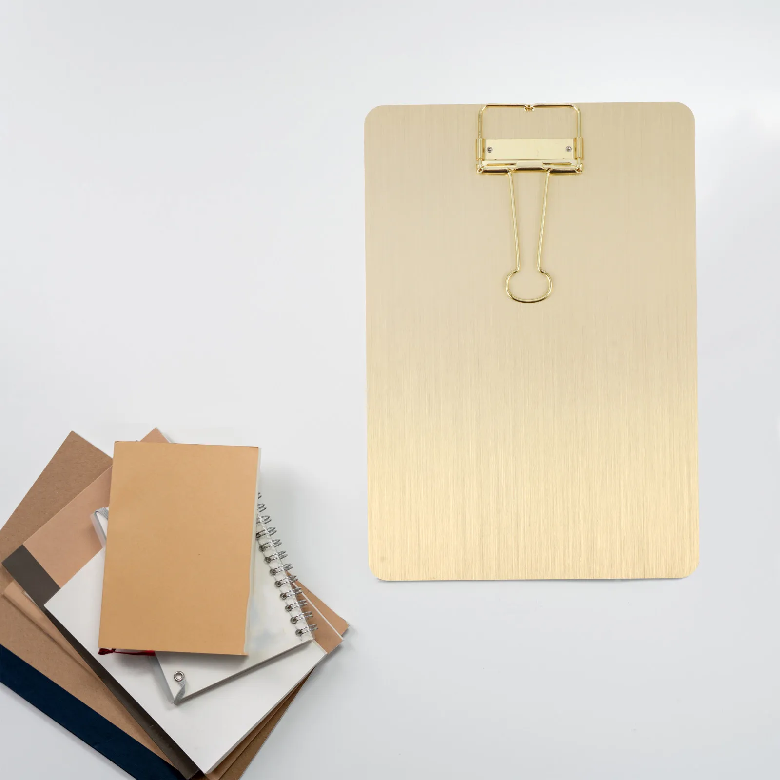 

1Pcs A5 Clipboard Stainless Steel Metal Clip Lightweight Paper Holder Writing Pad Office School Document Stand