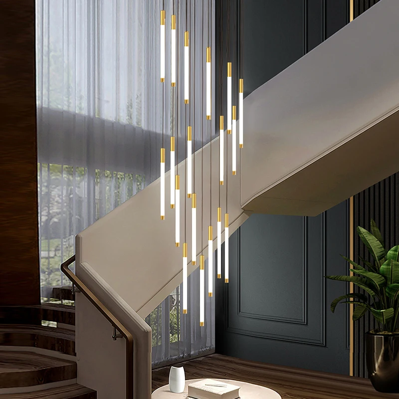 Staircase Ceiling Chandelier Modern 2023 Lights for Living Room Decor Lamp Led Lustre Chandeliers Dining Loft Indoor Lighting