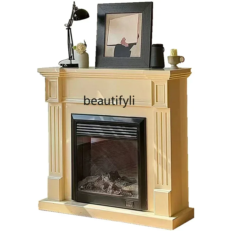 

Y French simple solid wood fireplace decorative cabinet American modern entrance foyer porch rack