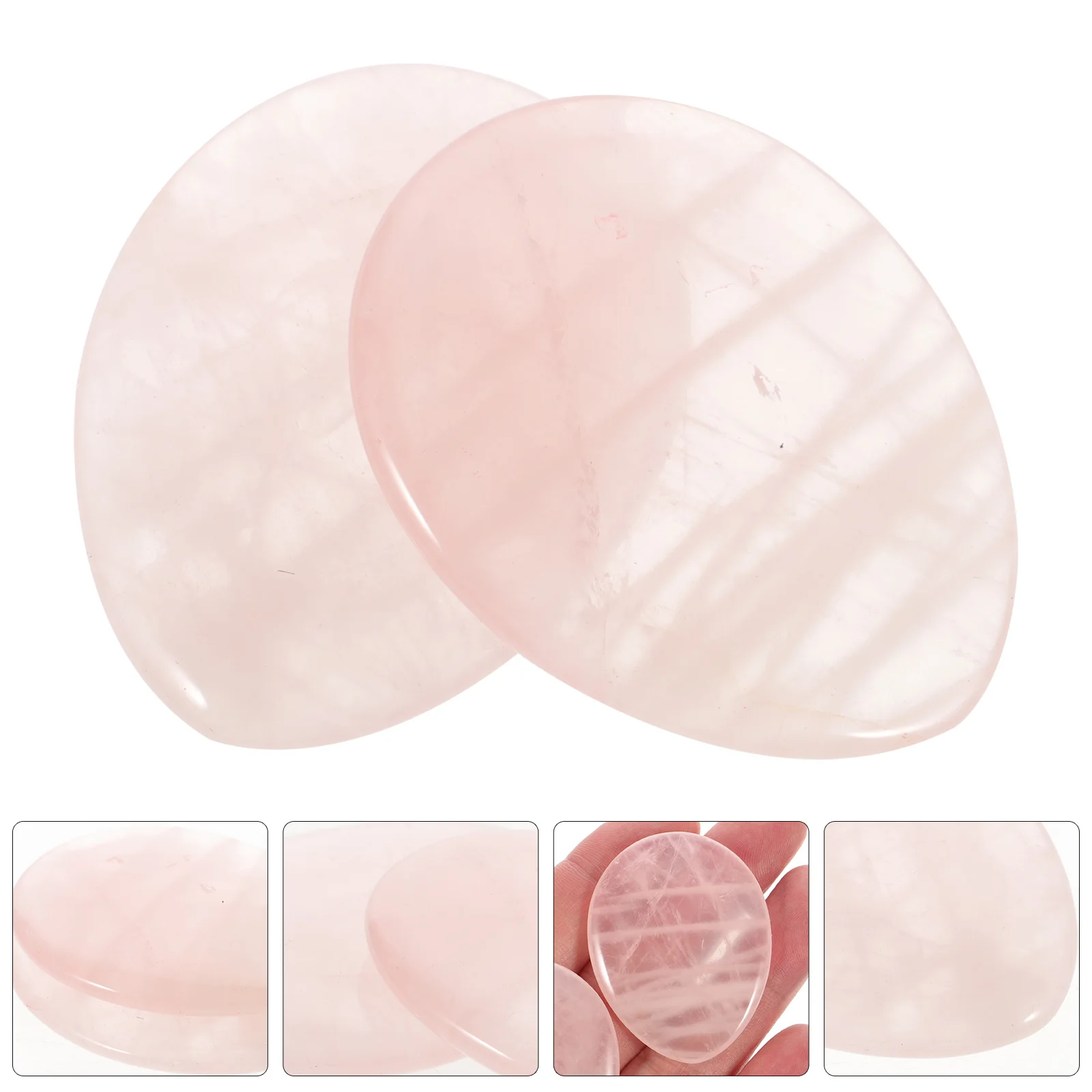 

2pcs Natural Thumb Worry Stone Portable Massage Stone For Relaxing Scraping Plate Face Body Skin Elasticity Amethyst Blue