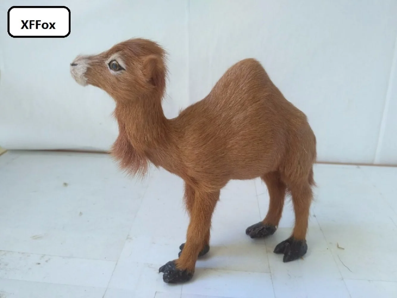 small simulation camel model polyethylene&furs camel gift 14x4x14cm xf2237