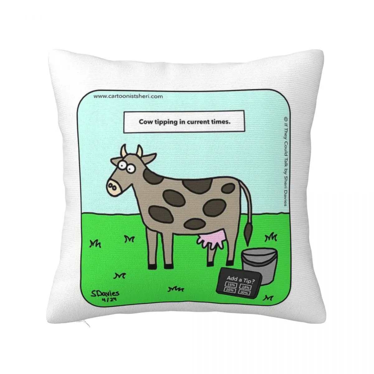 Cow Tipping Cartoon Sofa Cover Decorative Pillows Covers For Bed Pillows Pillow Case Pillow Cover