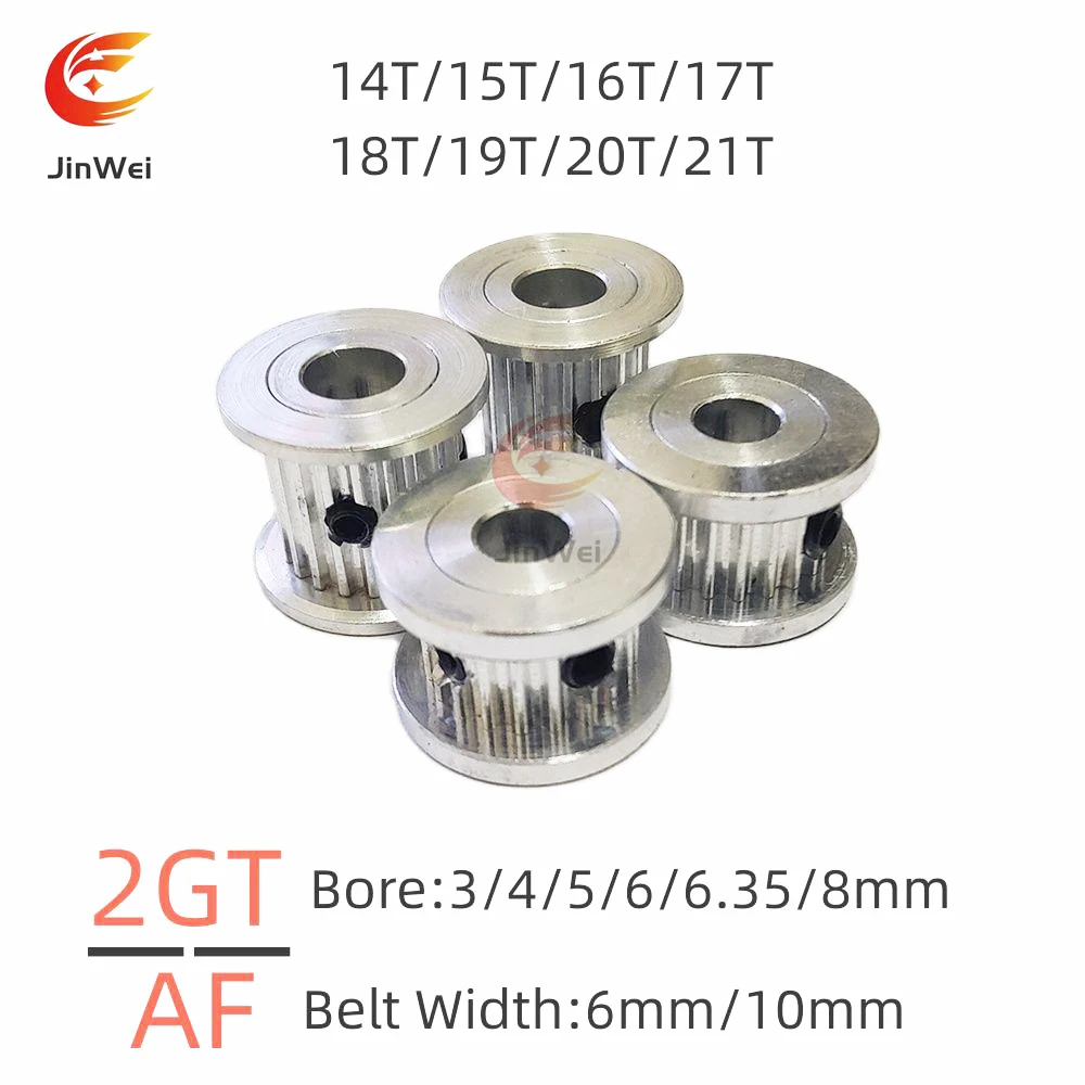 GT2/2GT 14T/15T/16T/17T/18T/19T/20T/21T Timing Pulley Bore 3/4/5/6/6.35/8mm For Belt Width: 6mm/10mm Timing Belt  3D Printing